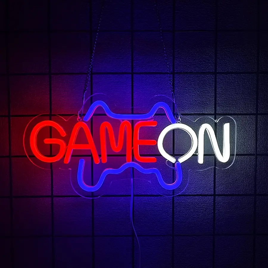 Game Neon Sign LED Light Board, Led Neon Lights, Bedroom Decor Game Theme Wall Decoration, Unisex Player Gift USB Powered Colorful LED Controller Lamp, Home Decor Light