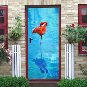 2pcs Tropical Flamingo Wall Stickers Self Adhesive Removable Waterproof Decorative Stickers for Living Room Bedroom Home Decor Modern Simple Animal Pattern Wall Decals Home Accessories Collage Self-Adhes