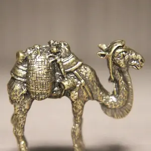 Silk Road Copper Camel Statue, Antique Desert Scene Figurine, Vintage Animal Sculpture Desktop Decor, Home Office Decoration, Home Decor Ornament, Collectible Figurines