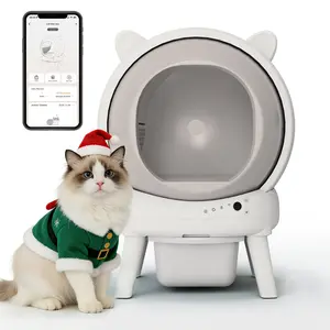 Automatic Cat Litter Box Self Cleaning with APP Control Smart Weight Monitoring Ultra-Quiet Operation Large Capacity for Medium Cats & Kittens Safe Anti-Pinch Design Odor Control Hands-Free Scoop-Free Smart Cat Litter Box for Multi-Cat Homes