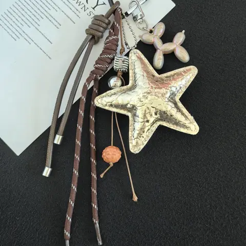 Korean Luxury Star Bag Charm Keychain Pendant, Creative Design Accessory for Bags and Backpacks, Stylish Backpack Charm, Purse Accessories, Perfect Gift for All Seasons, Charms for Bags, Trendy Bag Charms