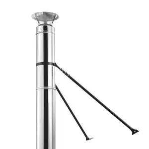 VEVOR 6 inches Extended Roof Bracket, Supports Chimney Stove Pipe for Stability, Mounting Brackets with Adjustable Legs, Steel with Powder Coating, Side/Top Mount Installation (No Rain Cap, Pipe)