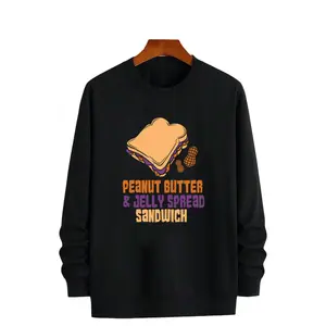 Classic Crew Neck Sweatshirt – Long Sleeve with Unique "Peanut Butter and Jelly" Graphic