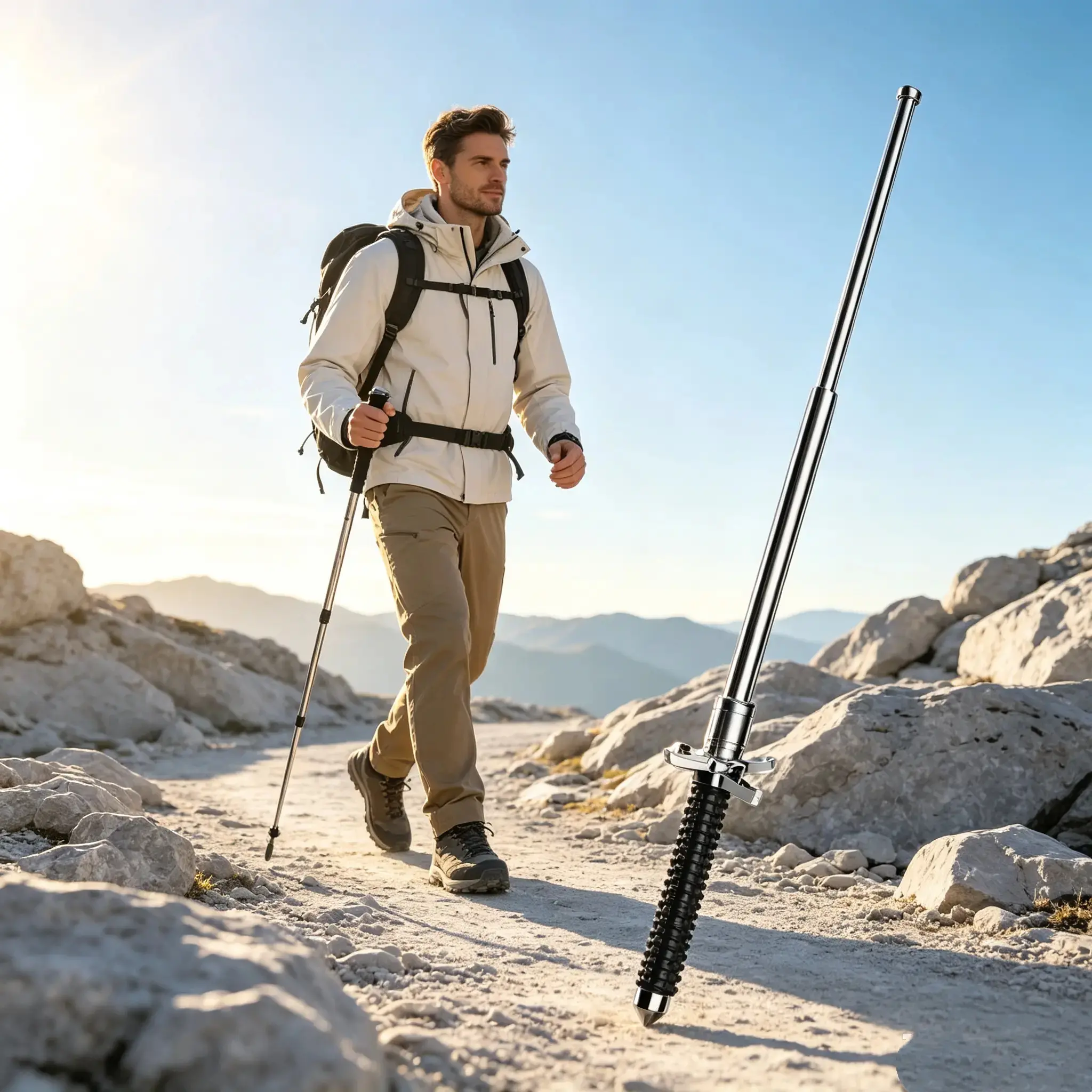 Hiking Sticks - Adjustable, Collapsible, Lightweight Telescopic Poles for Outdoor Trails, Practical Reliable Easy-to-Use Gift for Hiking Enthusiasts Foldable