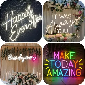 "It Was Always You" Romantic Neon LED Wall Sign - Vibrant USB-Powered Decor for Weddings, Proposals, Parties, Bedrooms & Home Ambiance - Wedding Decor.Valentine's Day Decor Flower Design Lamp