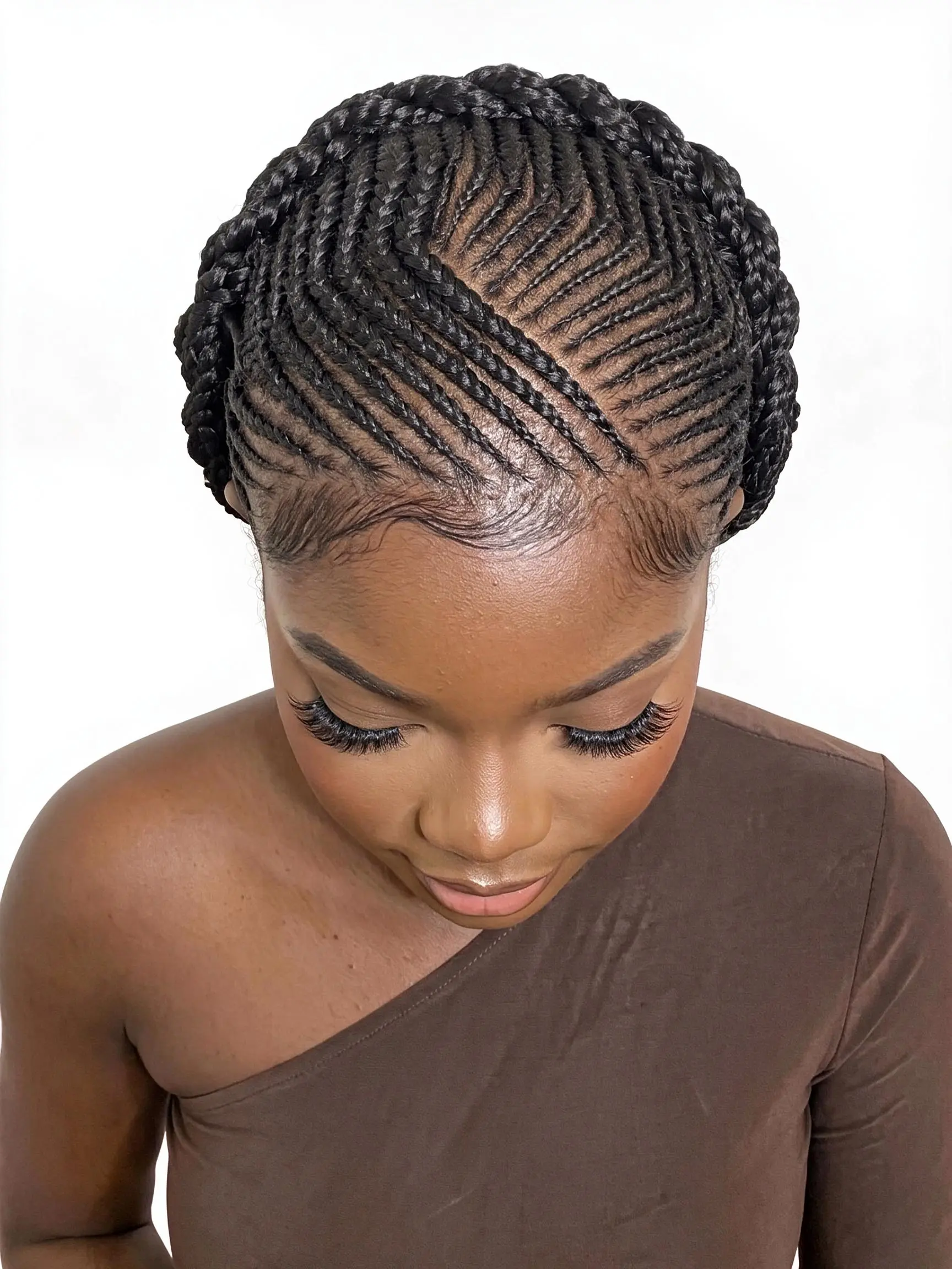 DOSAY Female Heat Res. Synthetic Full Lace Pre-Updo Cornrow Braid Bun Wig, Handmade Natural Look, Ideal for Daily Wear (Fashion Hair Extensions & Wigs Accessory)