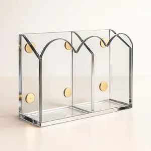 Orelle Scalloped Magnetic Acrylic Pen Holder | Magnetic Pen Holder for Refrigerator, Whiteboard, Office, Magnetic Locker Organizer | Magnetic Dry Erase Marker Holder | Classroom Must Haves | Clear