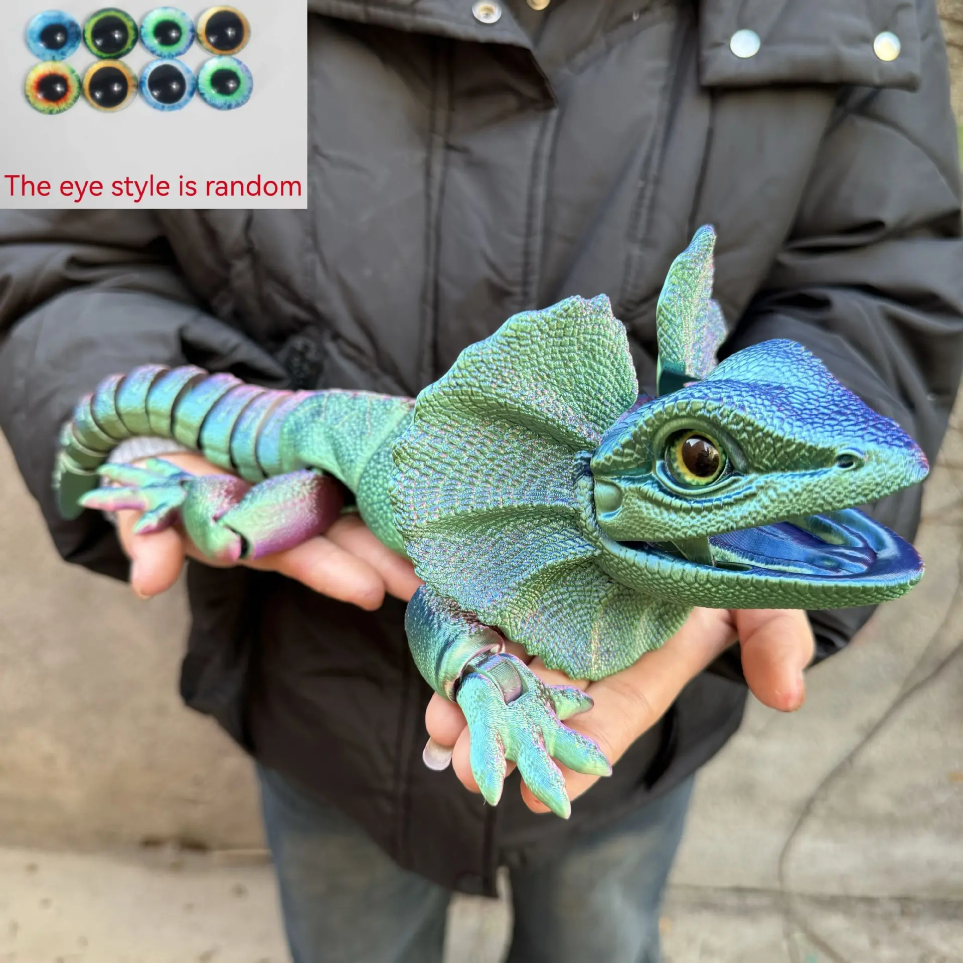 3D Printed Frilled Lizard Toy Articulated Full Body Movable Joints Animal Figurine Birthday Gift 3D Printed Frilled Lizard Toy Articulated Full Body Movable Joints Animal Figurine Birthday Gift