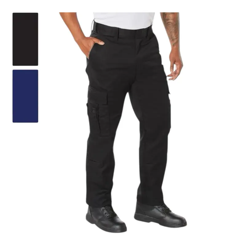 ROTHCO Men's EMT Cargo Pants, Mid Waist Workwear Clothes in a Cotton Fabric Blend with 8 Pockets and Reinforced Knees, Zipper, Plain, Utility Pants, All Seasons, Polyester, Below The Ankle