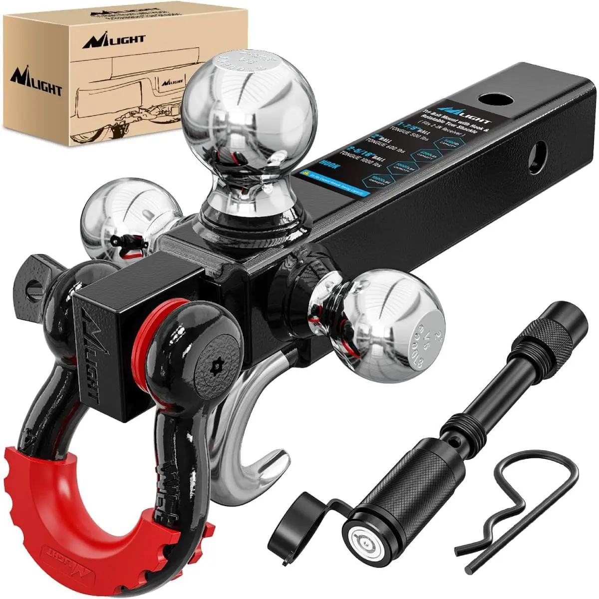 Tri-Ball Mount D-Ring Shackle