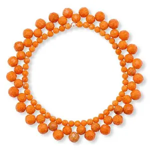 Mine Finds by Jay King Orange Coral Bead Woven Stretch Bracelet