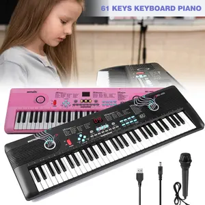 61 Keys Electric Digital Piano for Kids, Piano Keyboard with Mic, Portable Keyboard for Beginners Birthday X'mas Gift