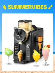 HiCOZY F3 Multi-Function Ice Cream Maker Machine - No Ice Needed, Self-Cleaning, 5 Presets for Soft Serve, Frozen Drinks