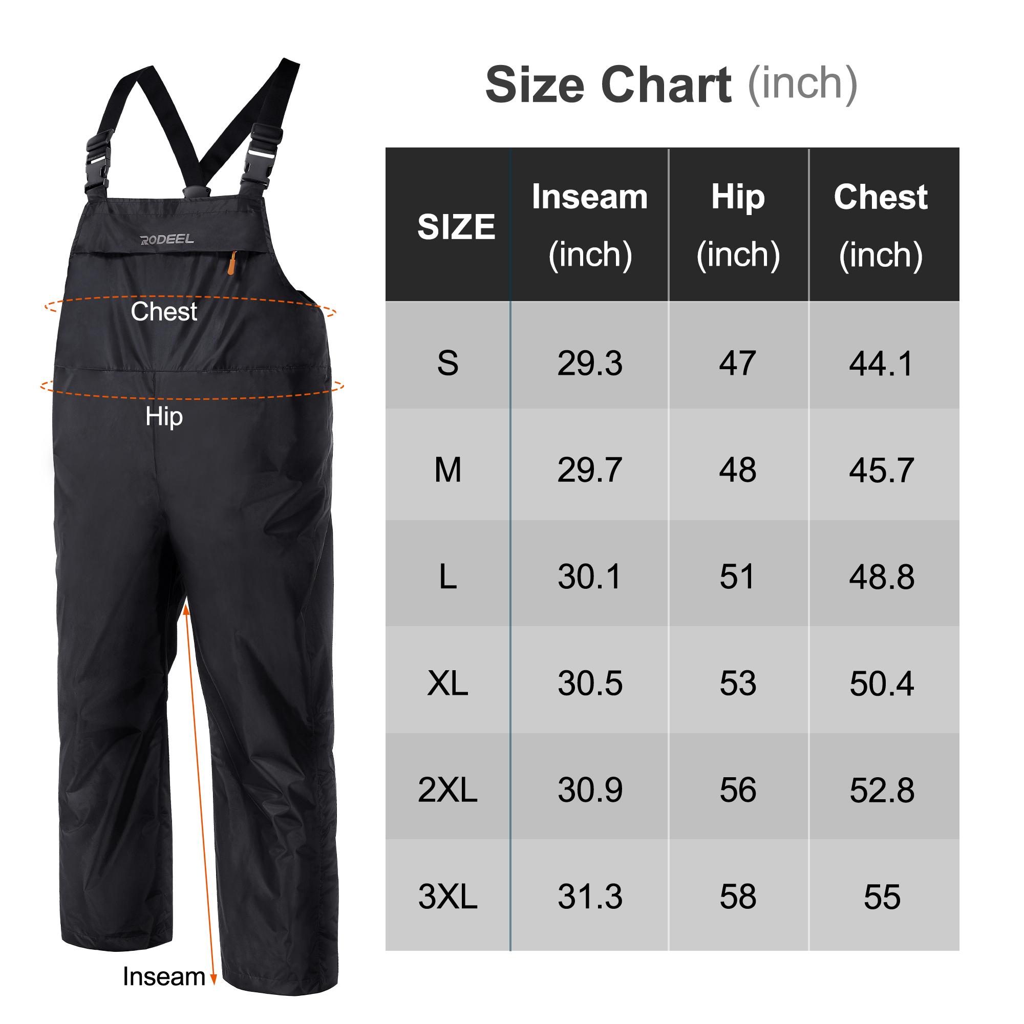 【RODEEL】717 Waterproof Bib Overalls Men Durable Rainwear with Adjustable Suspenders and Chest Pocket Relaxed Fit Pants Workwear for Outdoor Sports Hiking Fishing Boating Car Washing Construction Landscaping Gardening Workwear Menswear, Holiday Gift