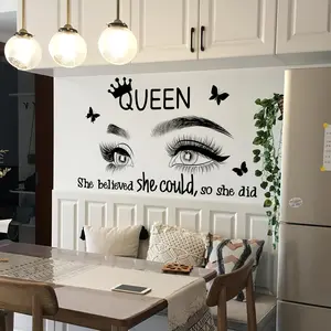 A simple eye, English crown, queen, butterfly self-adhesive home decorative decoration sticker Decorative Decal for living room and bedroom background, MS1691-YY