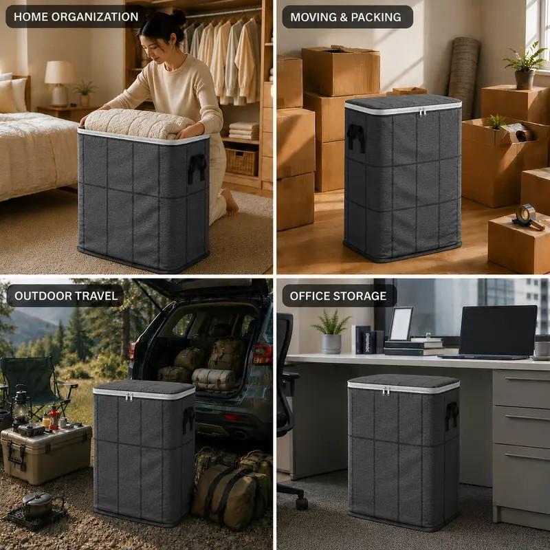 XXL 180L Large Foldable Storage Bag with Handles - Heavy Duty Clothes Organizer for Closet, Moving & Seasonal Storage, Space Saving