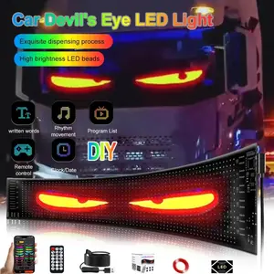 12V 24V RGB LED Devil's Eyes Car SVU Sign Animation LED Matrix Pixel Panel DIY Programmable Bluetooth App Control LED Panel Flexible Display Light carguy  stuff