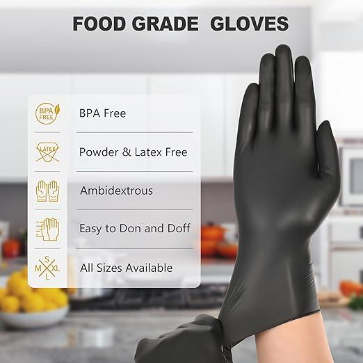 Food Grade Gloves Disposable Latex Free & Powder Free, Guantes for Cleaning Cooking Food Prep