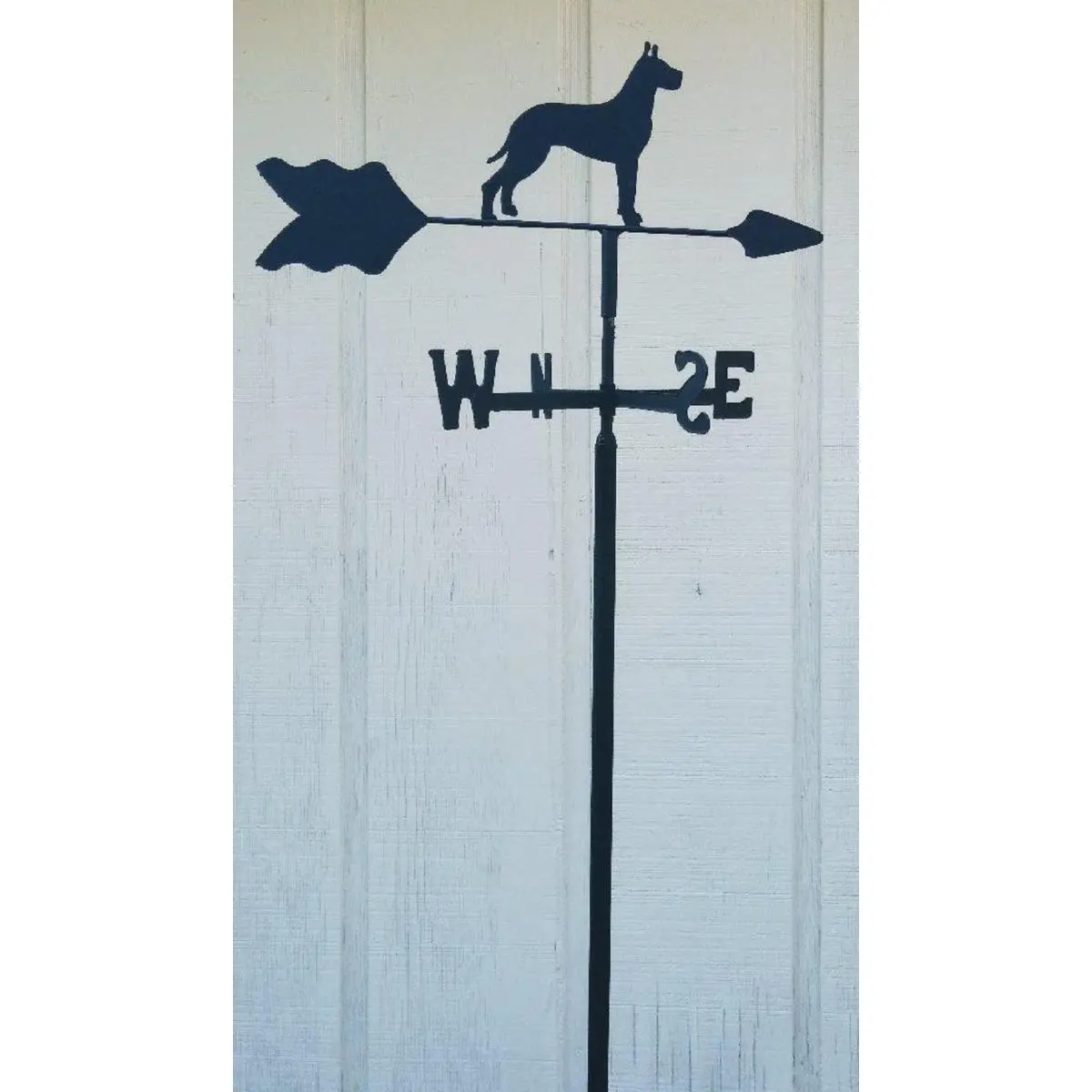 212 MAIN Lazy Scroll Great Dane Weathervane - Steel, Rust-Proof, Outdoor Decor, Ground-Mountable, Garden-Mountable Wind Direction Indicator