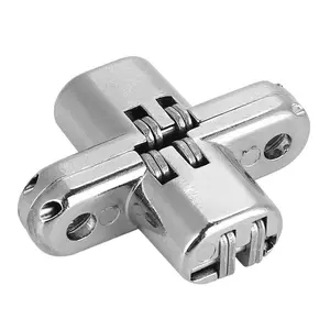 Hidden Hinge Stainless Steel 180 Degree Invisible Cross Hinge Kitchen Cabinet Door Frameless Hidden Hinge