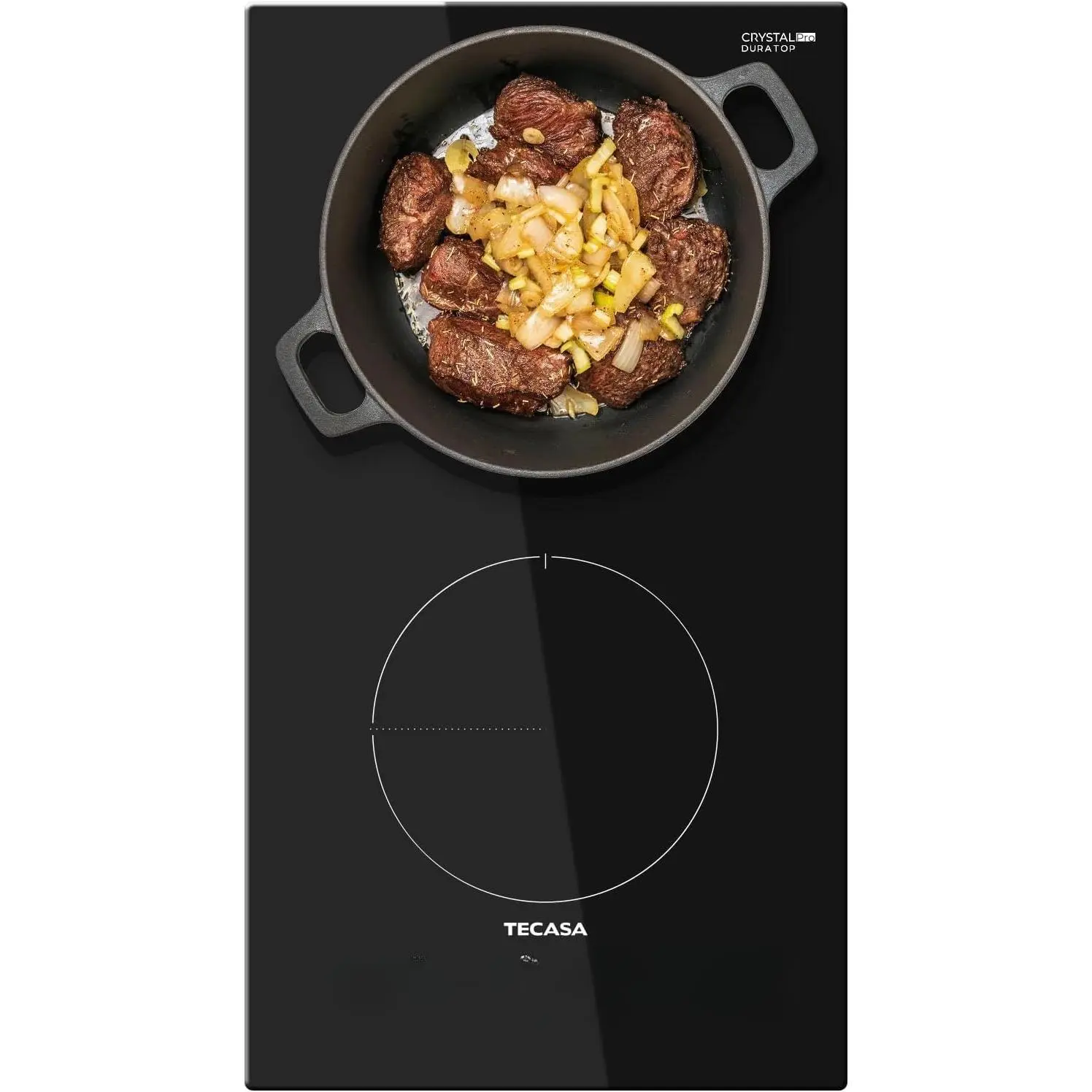 12 Inch Induction Cooktop 3500W, TECASA Built-in Electric Stove with 2 Boost Burners, Compatible with Magnetic Cookers, Timer & Child Safety Lock, 9 Power Levels Portable Dual-Burner Glass Radiant