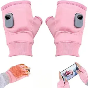 Heated Gloves, Upgraded Smart Thermostatic Electric Heated Fingerless Gloves Rechargeable, Winter Hand Warmer for Work Cycling Skiing Outdoor Snow