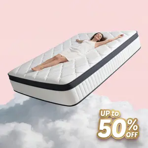 【FougreHom】10/12Inch Twin, Full, Queen, King Mattress Memory Foam And Spring, Hybrid MattressMedium Firmness, Lumbar Support, For Home Rooms Hotels, Boxed Halloween ChristmasGift Furniture Ergonomic queen size mattress Interior Modern