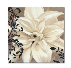 24x24 inches Floral Canvas Wall Art, Gray