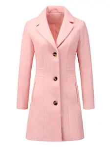 INSPIRE CHIC Women's Lapel Single-Breasted Long Outerwear Winter Coats
