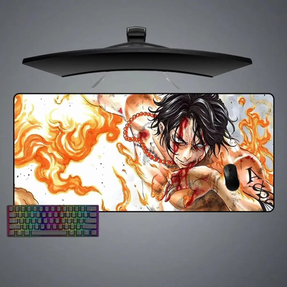 Ace Fire Design Gaming Mouse Pad, Computer Desk Mat