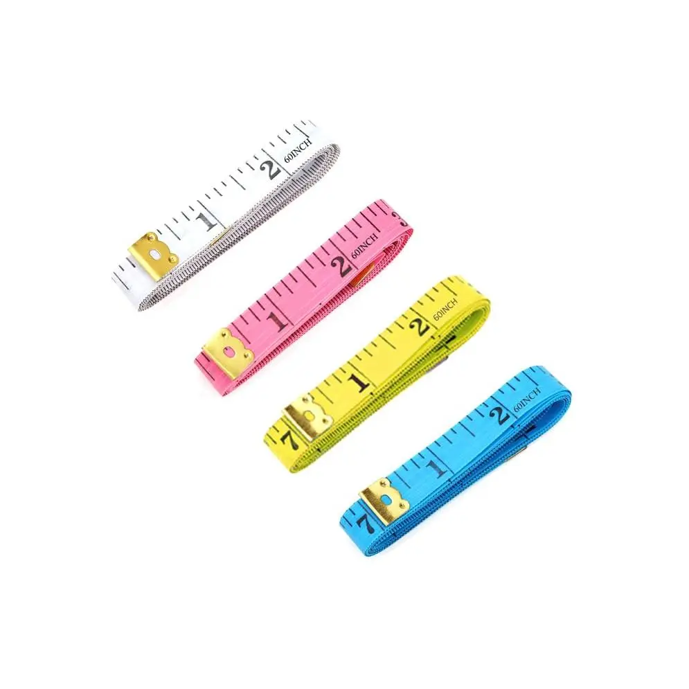 4 Pack Soft Tape Measure Double Scale  Sewing Flexible Tailor Craft Vinyl Ruler for    Measurement, Has Centimetre Scale on Reverse Side 60-inch