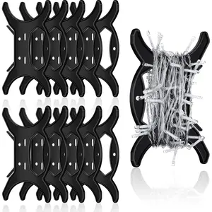 10 Pcs All Purpose Light Storage Holder Black Extension Cord Wrap Storage Reels Holiday Light Wire Spool Organizer and Hose Wind up for Cord Wire Garland
