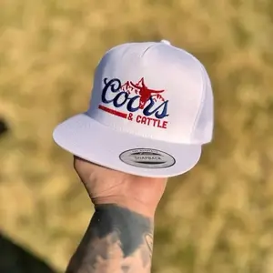 Coors and Cattle Trucker Hat, Vintage Cowboy Country Hat, Embroidered Snapback Hat, Hats for Man
