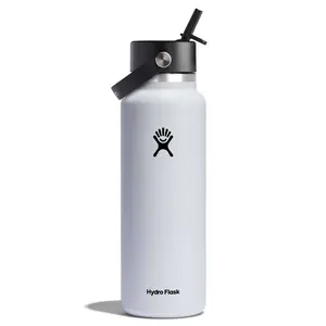 Hydro Flask 40oz Wide Mouth Flex Straw Bottle - White: Vacuum-Insulated, BPA-Free Hydro Flask 40oz Wide Mouth Flex Straw Bottle - White: Vacuum-Insulated, BPA-Free