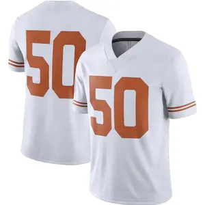 White #50 Football Jersey Shirt, Orange Printed Number, College Style Fan Jersey, Game Day Apparel, Unisex Sports Shirt Gift