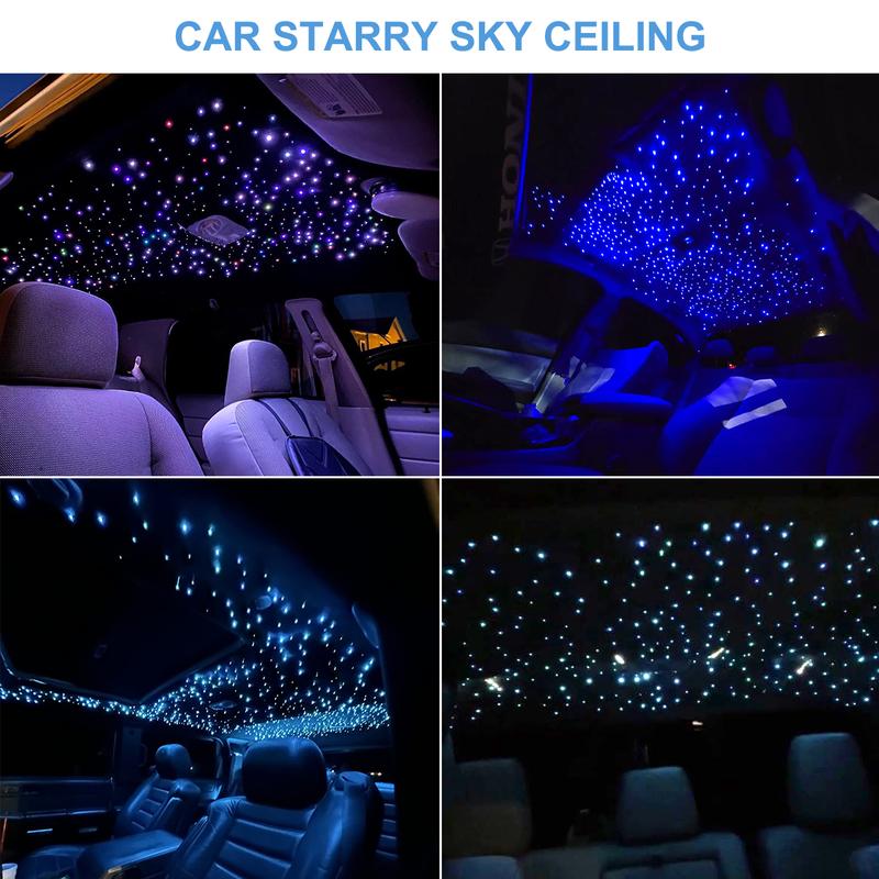 APLOS 12W Blinking RGBW APP Fiber Optic Lights,500pcs Fiber Optic Stars Ceiling Lights Kit For Car Truck Headliner Stars/Home