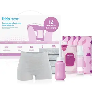 11pc Postpartum Essentials Kit Gift Set, Hospital Bag Must Haves for New Mom, Includes 4 Disposable Postpartum Underwear, 4 Ice Maxi Pads, Perineal Healing Foam & 24 Pad Liners & Peri Bottle