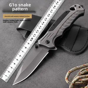 A variety of wooden handle stainless steel fruit knives, high hardness and sharp folding knives, outdoor multi-functional self-defense Christmas gifts