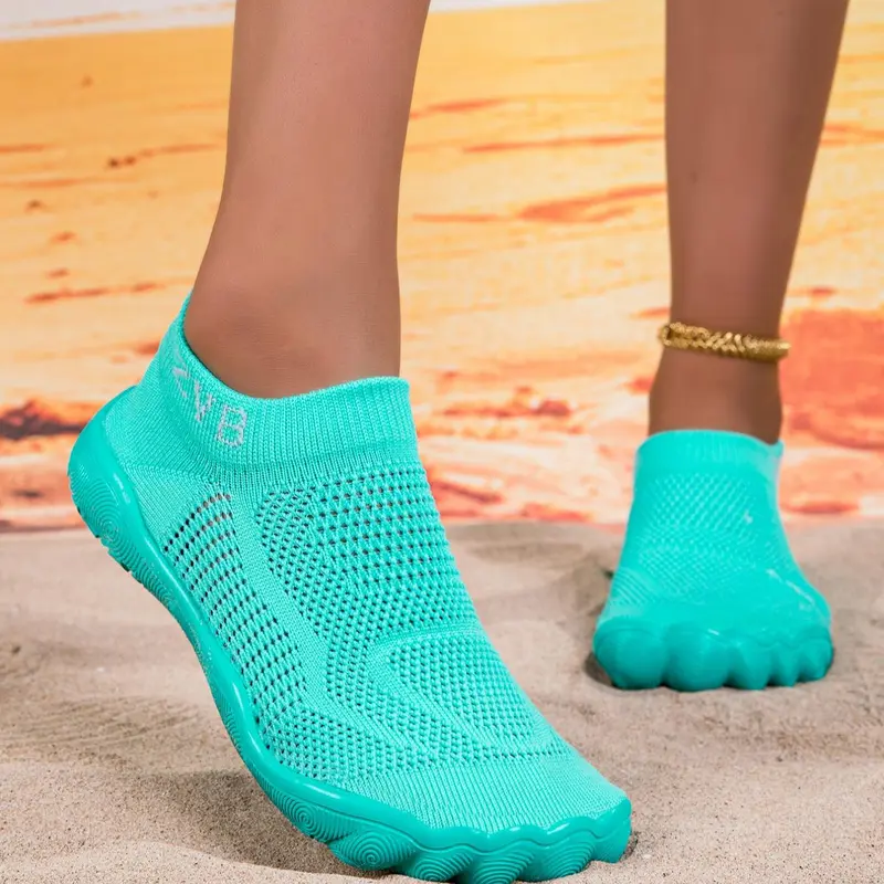 Women's Wide-Fit Breathable Water Shoes, Polyester Upper and EVA Sole, Ideal for Swimming, Camping and Yoga, Lightweight Aqua Sports Swim Shoes