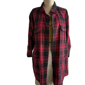 Red cotton flannel chore coat unisex