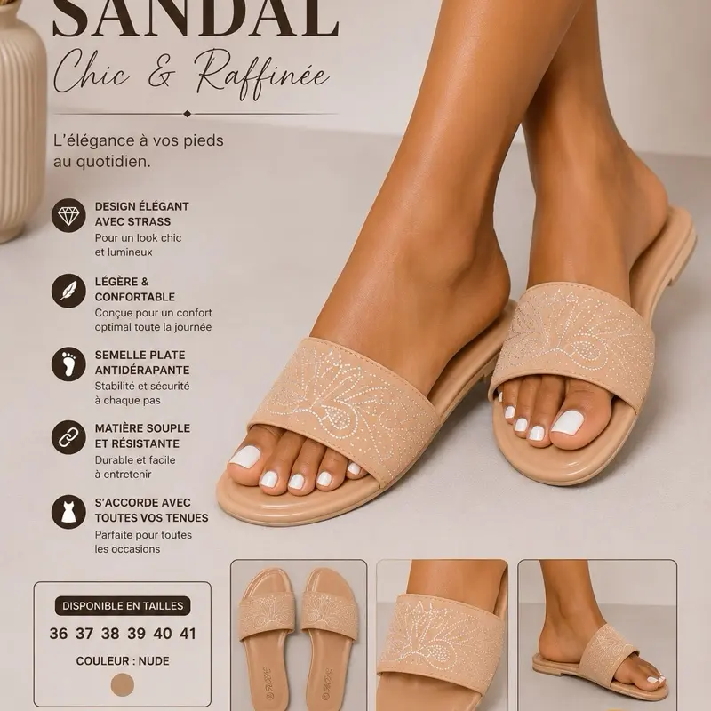 Women’s Comfortable Flat Slide Sandals – Lightweight Casual Open Toe Summer Slippers