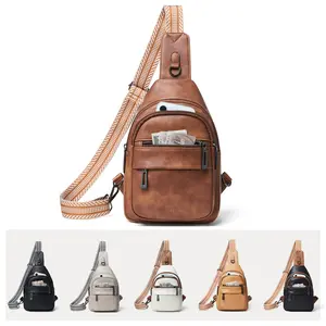 Leresas Crossbody Bag for Women Men, 7L Vegan Leather Shoulder Bag, Anti-Theft Crossbody Purse Analog Bag, Small Sling Backpack Chest Bags with Adjustable Strap, Everyday Bag for Travel Essentials Work, Ideal Gifts for Birthday Festivals Anniversaries