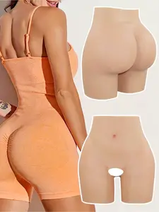 Silicone buttock-enhancing shorts, high-waisted shaping cycling shorts, suitable for both men and women, Shapewear, Body shaping underwear, thickened buttocks, enhancing body shape, suitable for daily wear and exercise