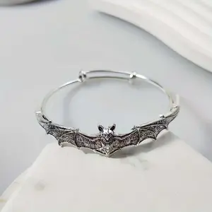 Bat Bracelet Silver Length Adjustable Animal Hand Jewelry Fashion Accessories