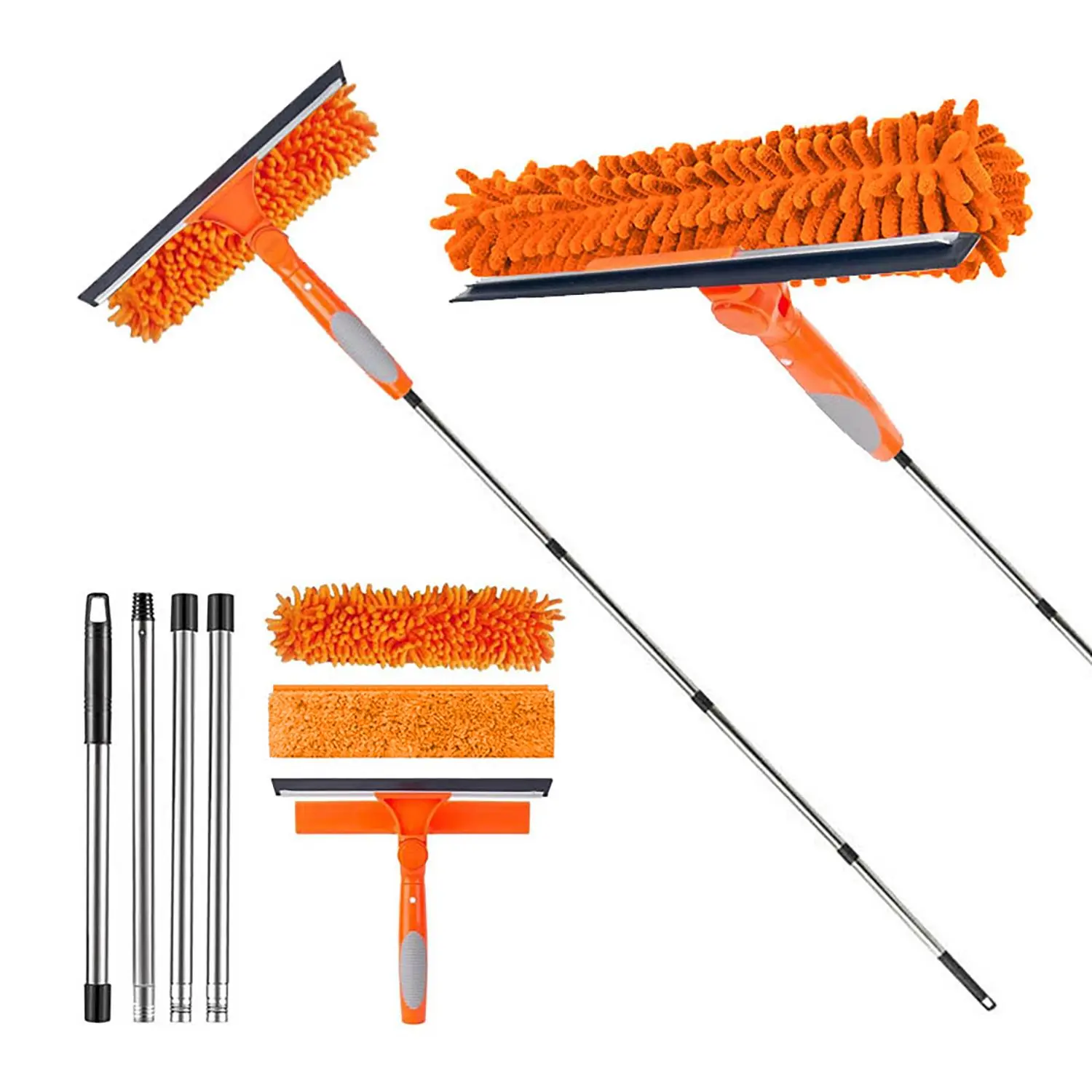 Telescopic rod, double-sided glass window scraper, window cleaning wiper, glass window scraper, Window Cleaning Tool