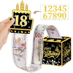 Happy Birthday Surprise Money Box Gift Set, Includes 1 Box + 1 Card + 30 Transparent Bags, Perfect Birthday Present Idea