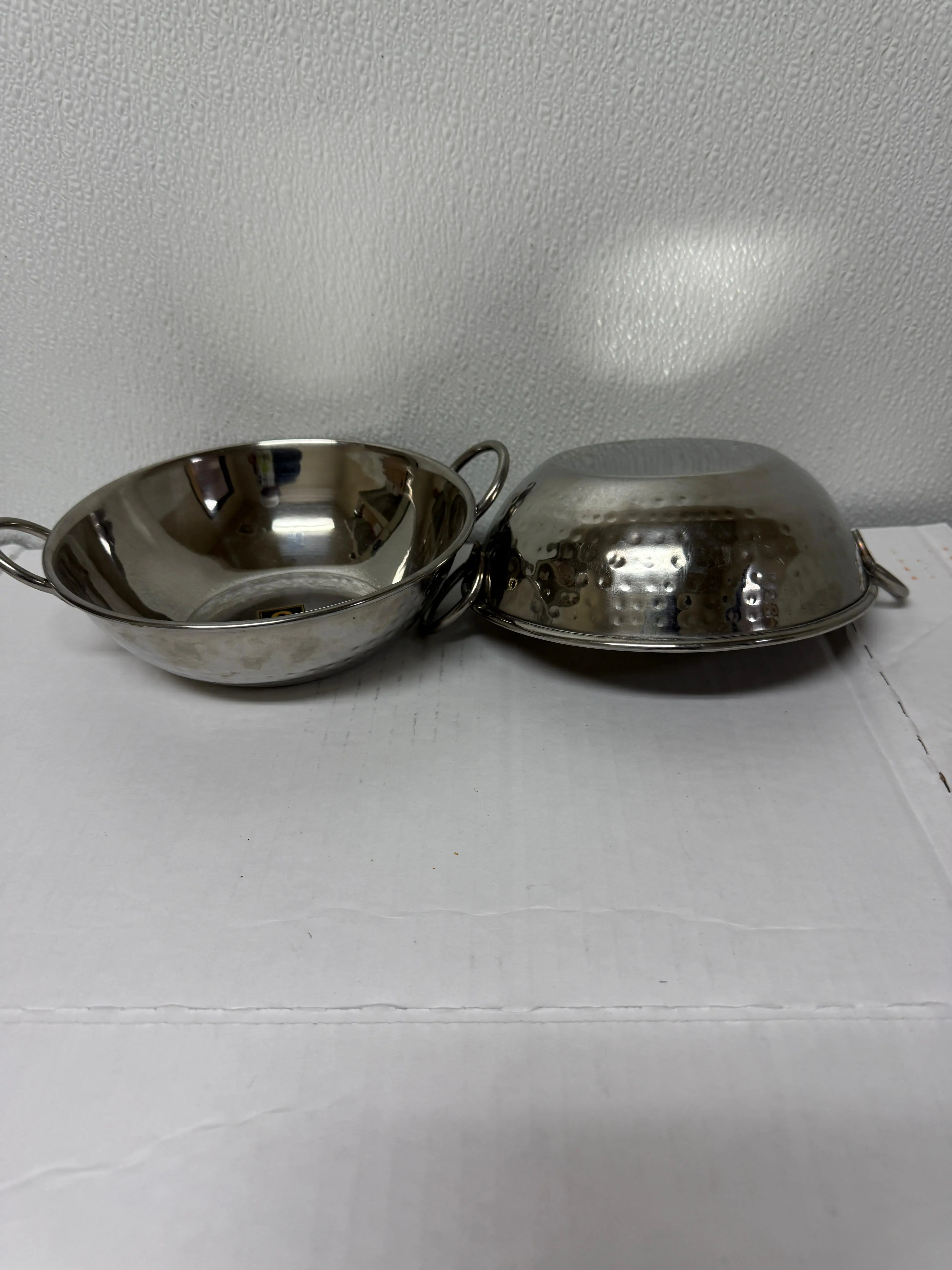 Stainless Steel Kadhai with Handles – Heavy Duty Cooking & Serving Bowl