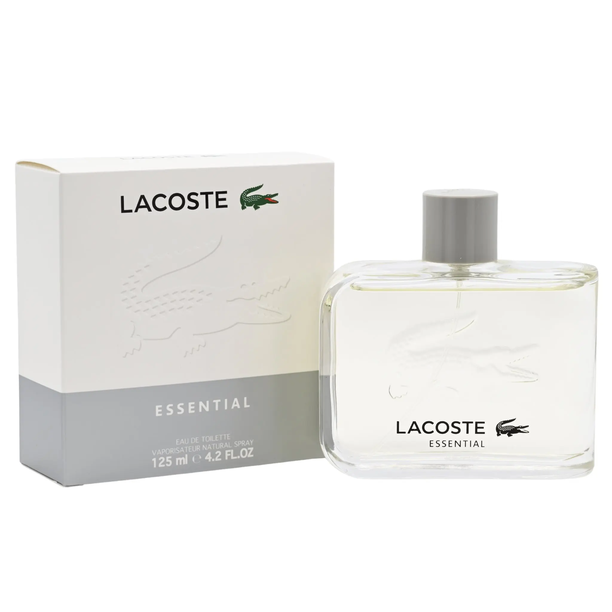 LACOSTE Men's Essential Eau de Toilette Spray - 4.2 fl oz, Time-Release Formula, Fruity Citrus & Patchouli Wood Notes, Long Lasting Scents