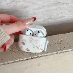 Fashionable Bear Earphone Case for Apple AirPods Pro 3/2/4/3/2, Simple Design, Stylish Women's Headset Cover, Apple Earphone Protector