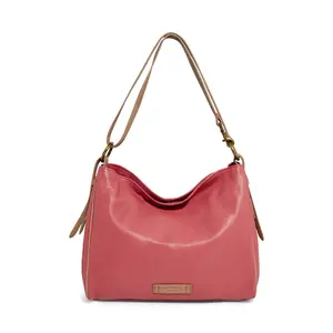 American Leather Co. Leather Dean Double Entry Hobo Bag